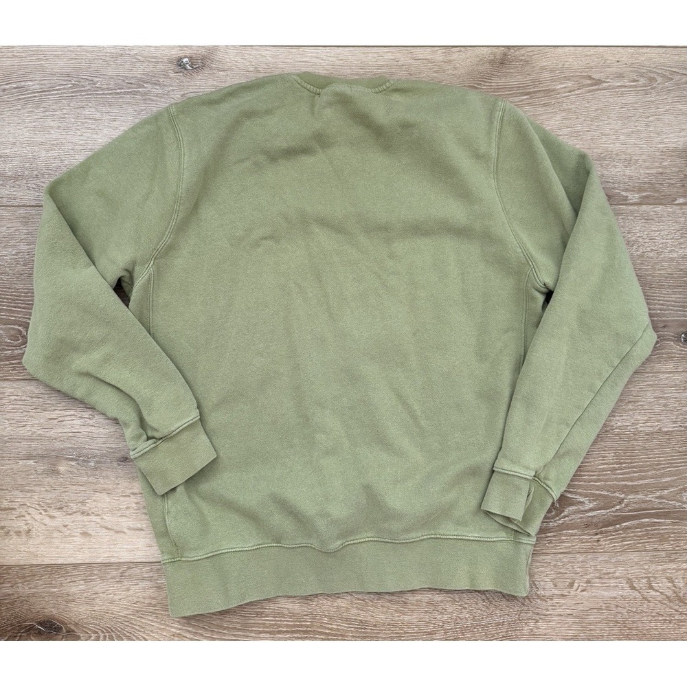 Nike Club Fleece Crewneck Sweatshirt L Olive Green Mens Stain See Pics - Picture 3 of 3